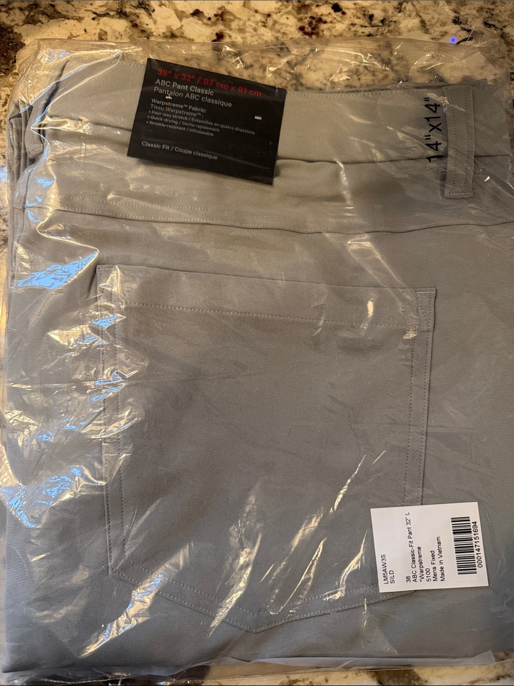 Men's ABC Classic Pants in Light Gray Size 38 x 32